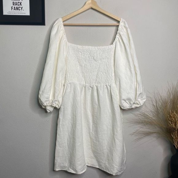 Tuckernuck Cream Puff Sleeve Mini Dress - Picture 2 of 8